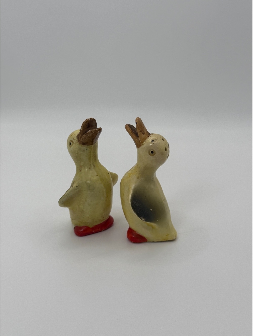 Vintage Ceramic Duck Bird Salt Pepper Shakers Figural Pair Kitchen Decor
